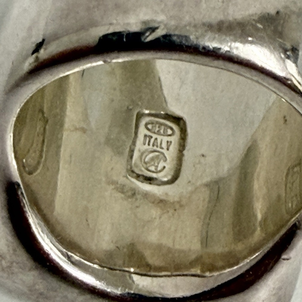 Vintage Sterling Diamond Cut Arte d'Argento Ring Made in Italy 8 Grams Size 7 - Picture 10 of 12